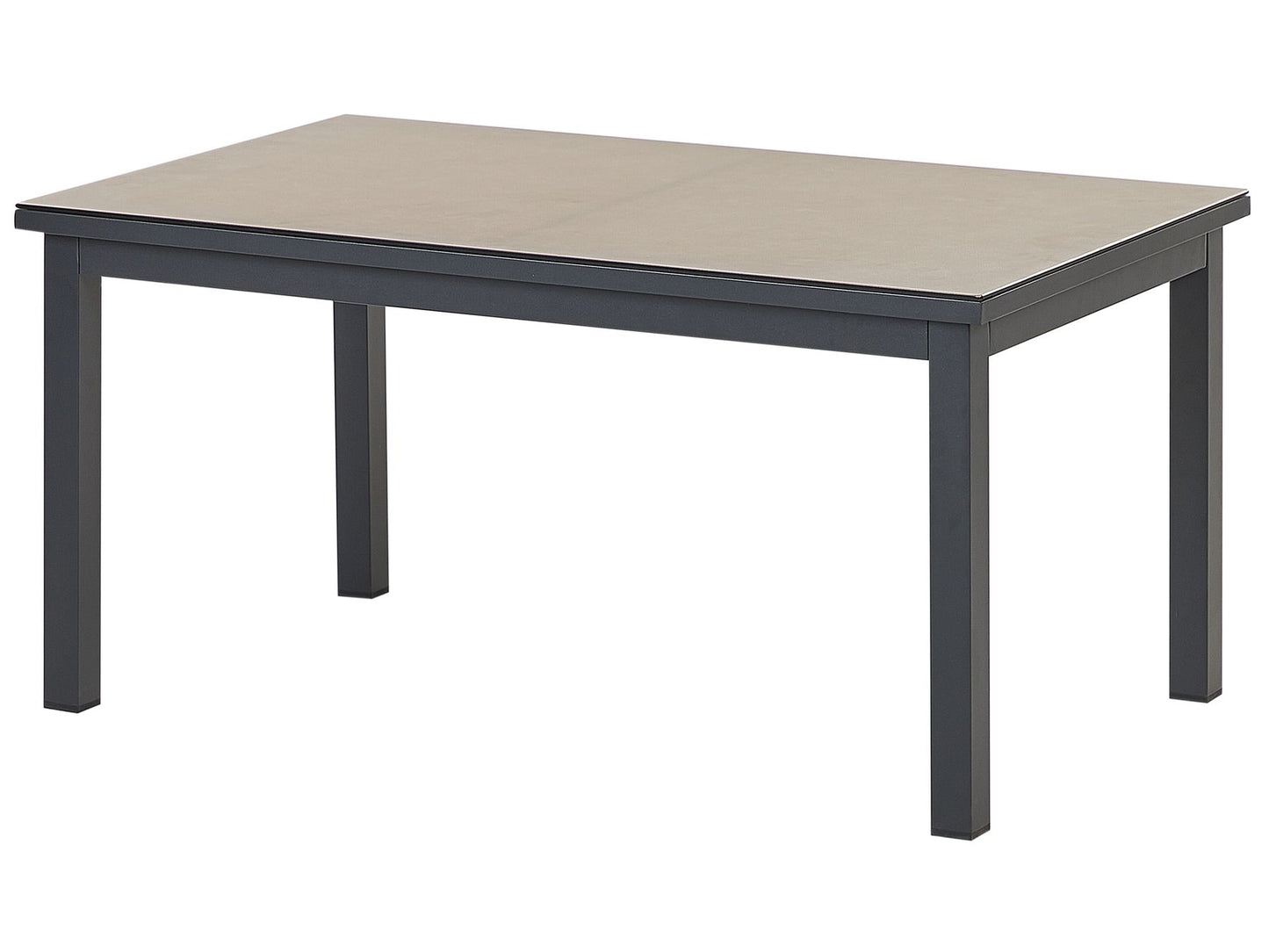 Garden Corner Sofa with Table 5 Seater MESSINA Left Hand Metal Sand Beige