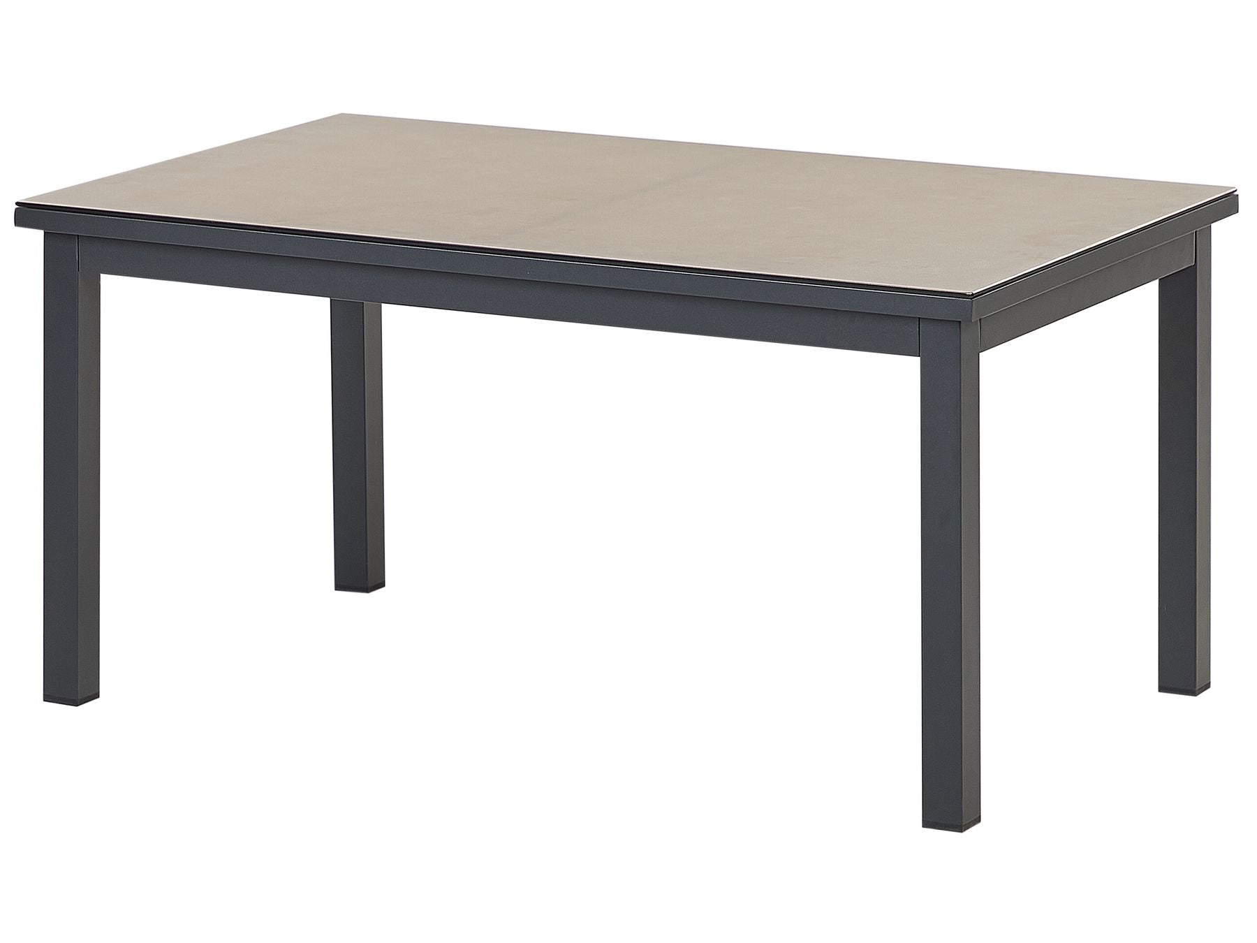 Garden Corner Sofa with Table 5 Seater MESSINA Left Hand Metal Sand Beige