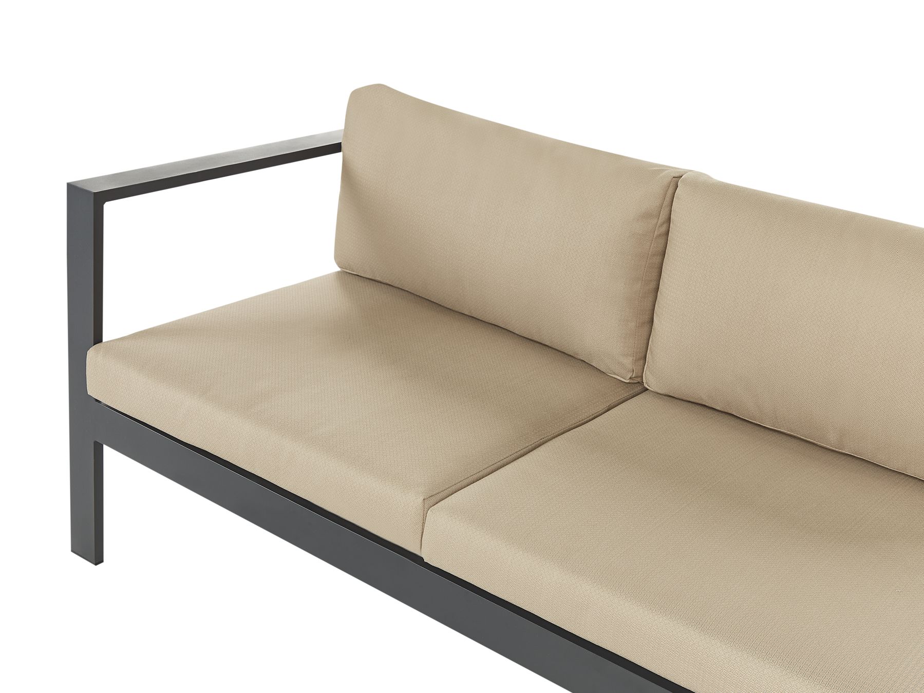 Garden Corner Sofa with Table 5 Seater MESSINA Left Hand Metal Sand Beige