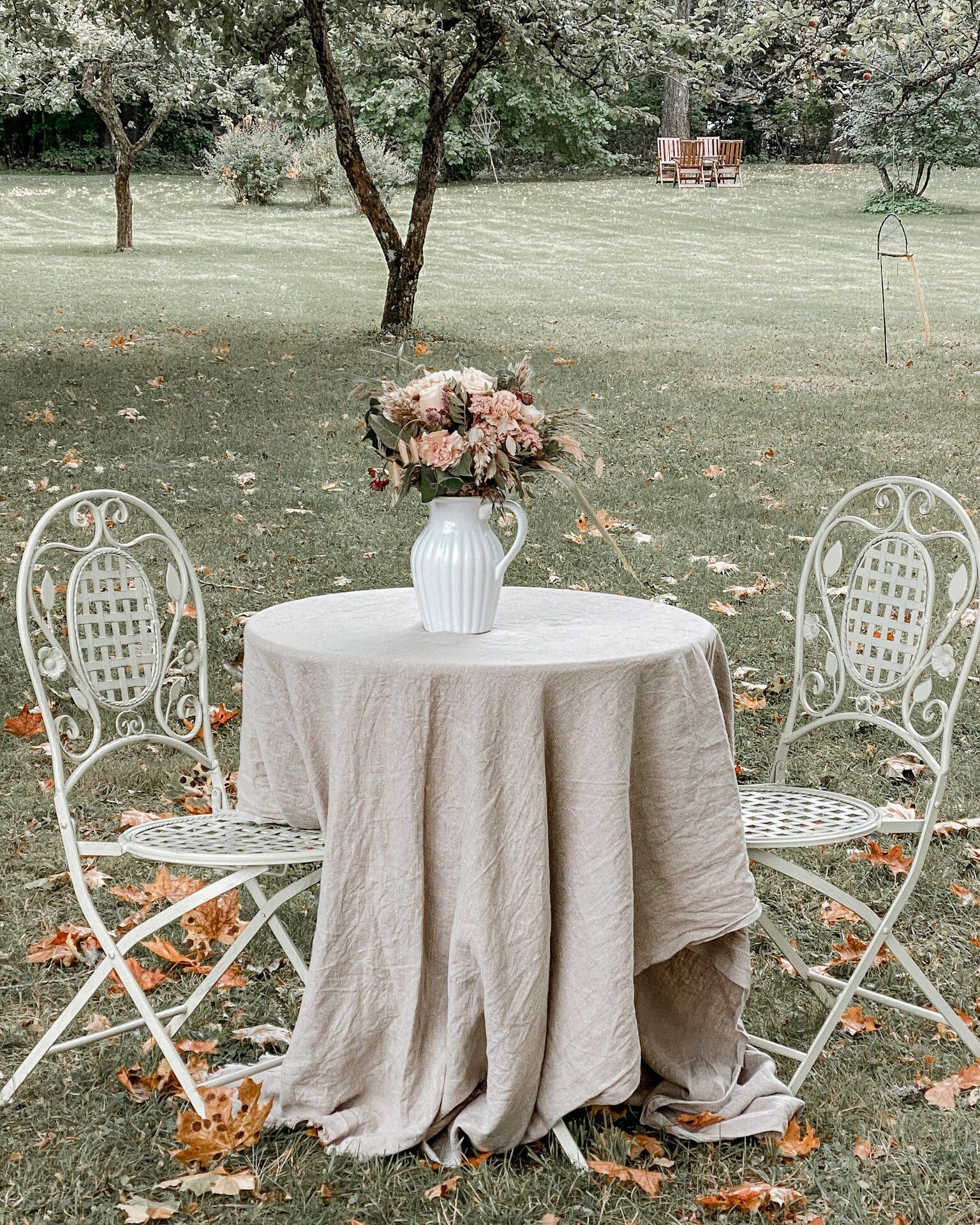 Garden Dining Set 4 Seater BIVIO Folding Metal Off-White