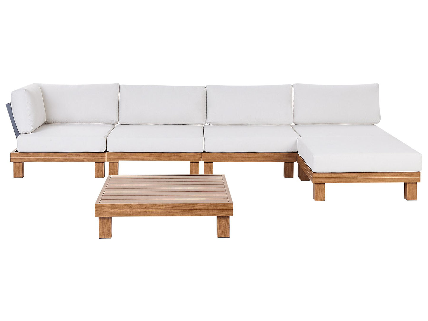 Garden Corner Sofa with Table 5 Seater SANZA Left Hand Modular Metal White