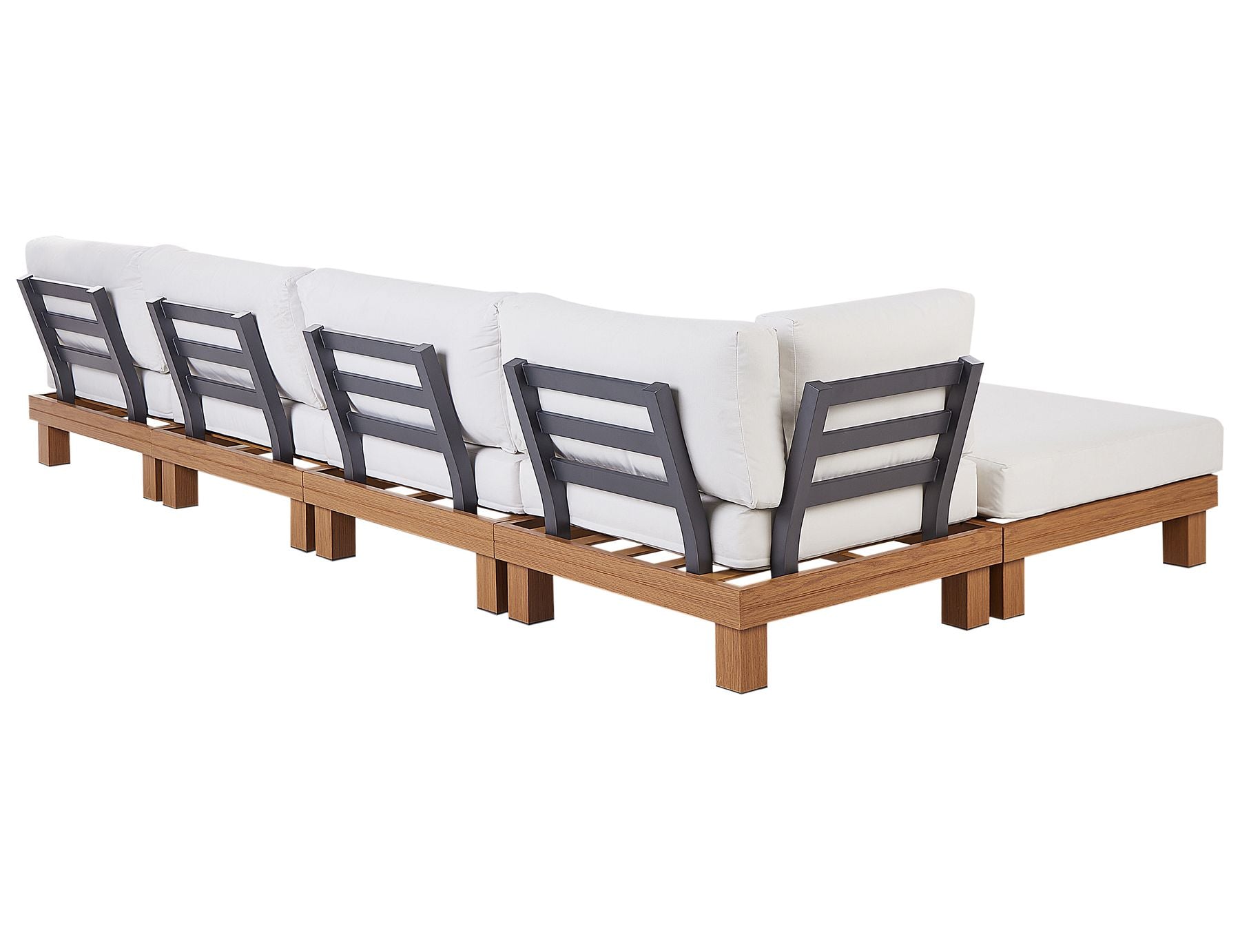 Garden Corner Sofa with Table 5 Seater SANZA Left Hand Modular Metal White