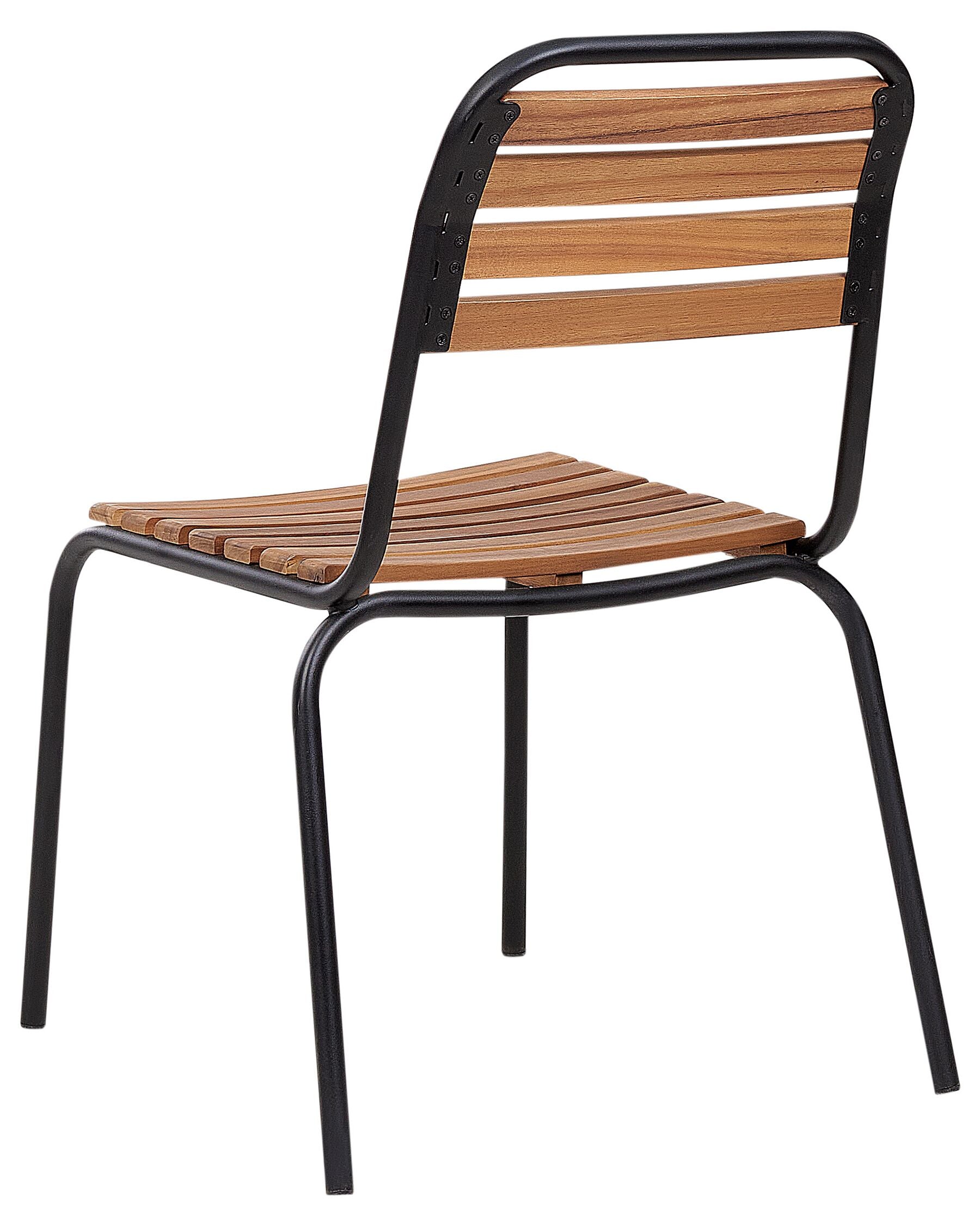 Set of 6 Garden Chairs VALLESE Acacia Wood Brown
