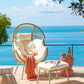 Garden Chair MURANO with Footstool PE Rattan Natural