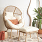 Garden Chair MURANO with Footstool PE Rattan Natural
