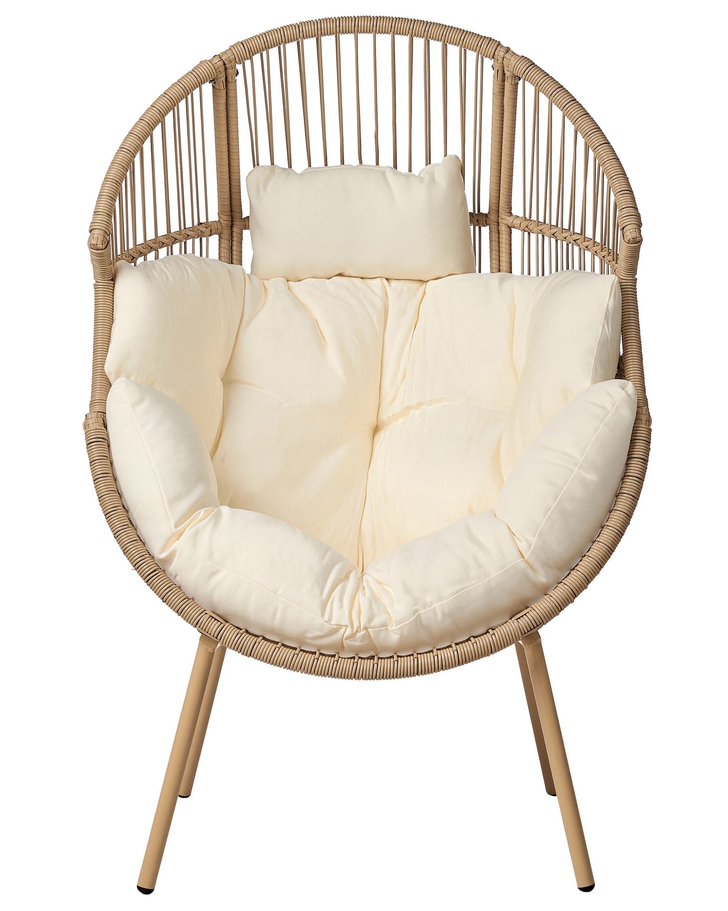 Garden Chair MURANO with Footstool PE Rattan Natural