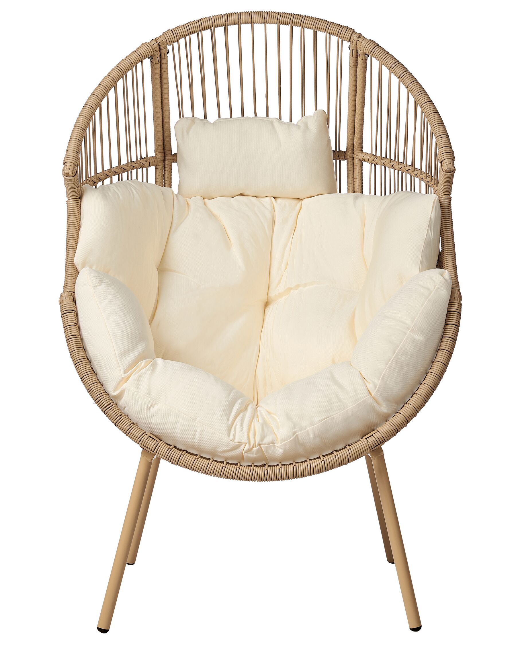 Garden Chair MURANO with Footstool PE Rattan Natural
