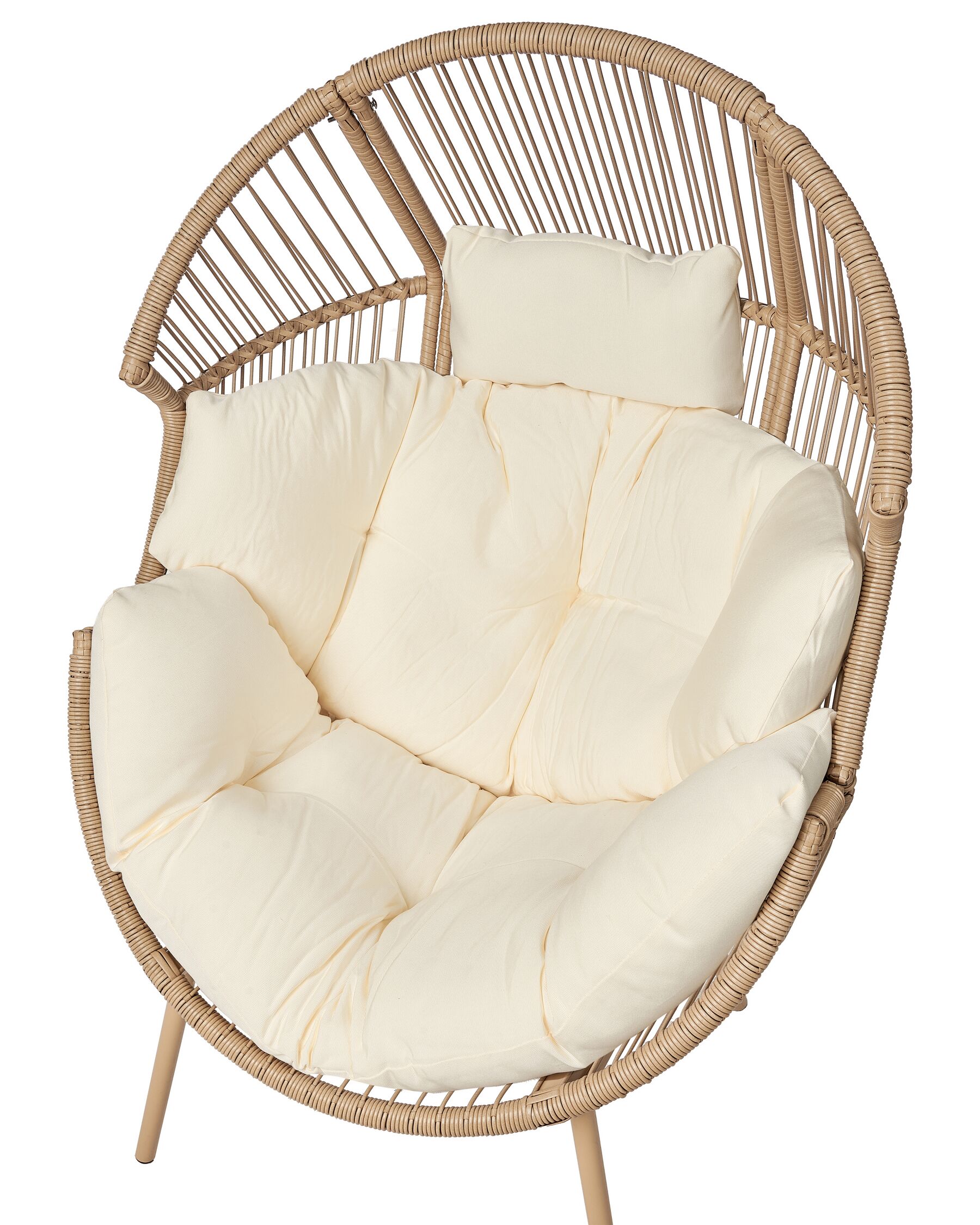 Garden Chair MURANO with Footstool PE Rattan Natural