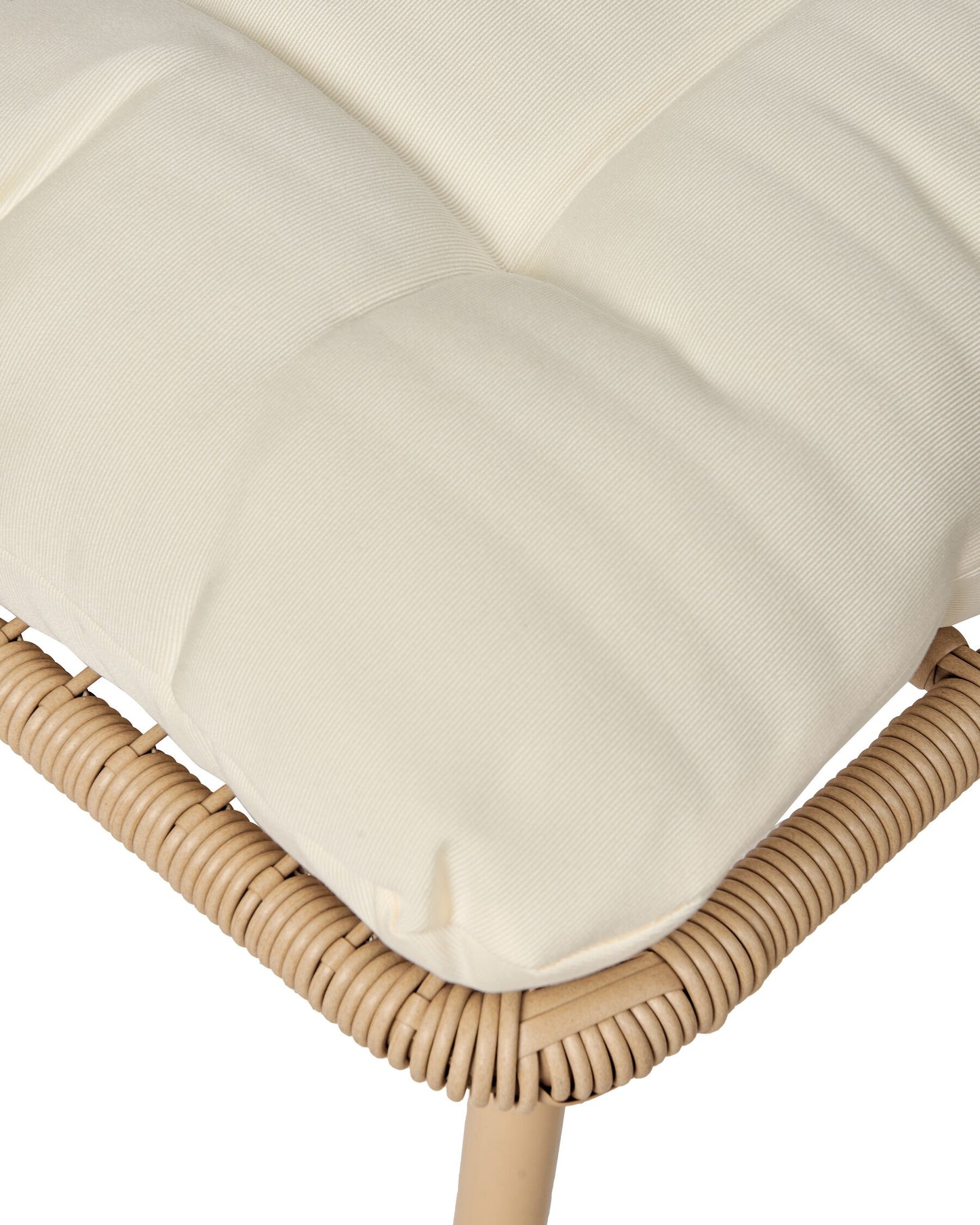 Garden Chair MURANO with Footstool PE Rattan Natural