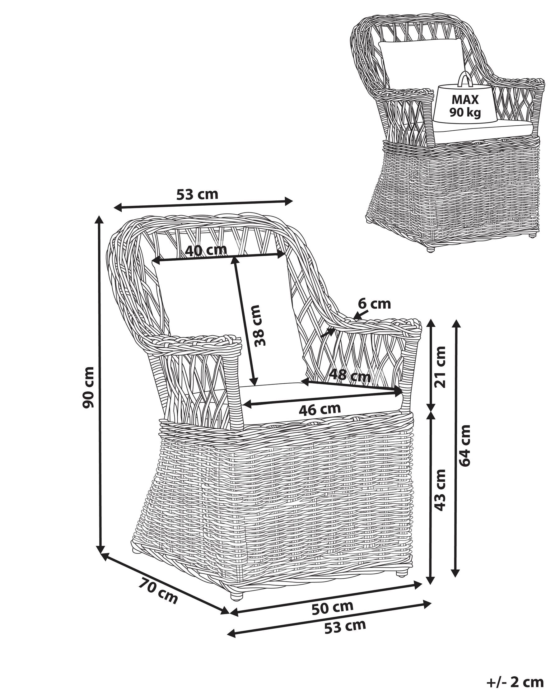 Rattan Garden Chair Natural MAROS II