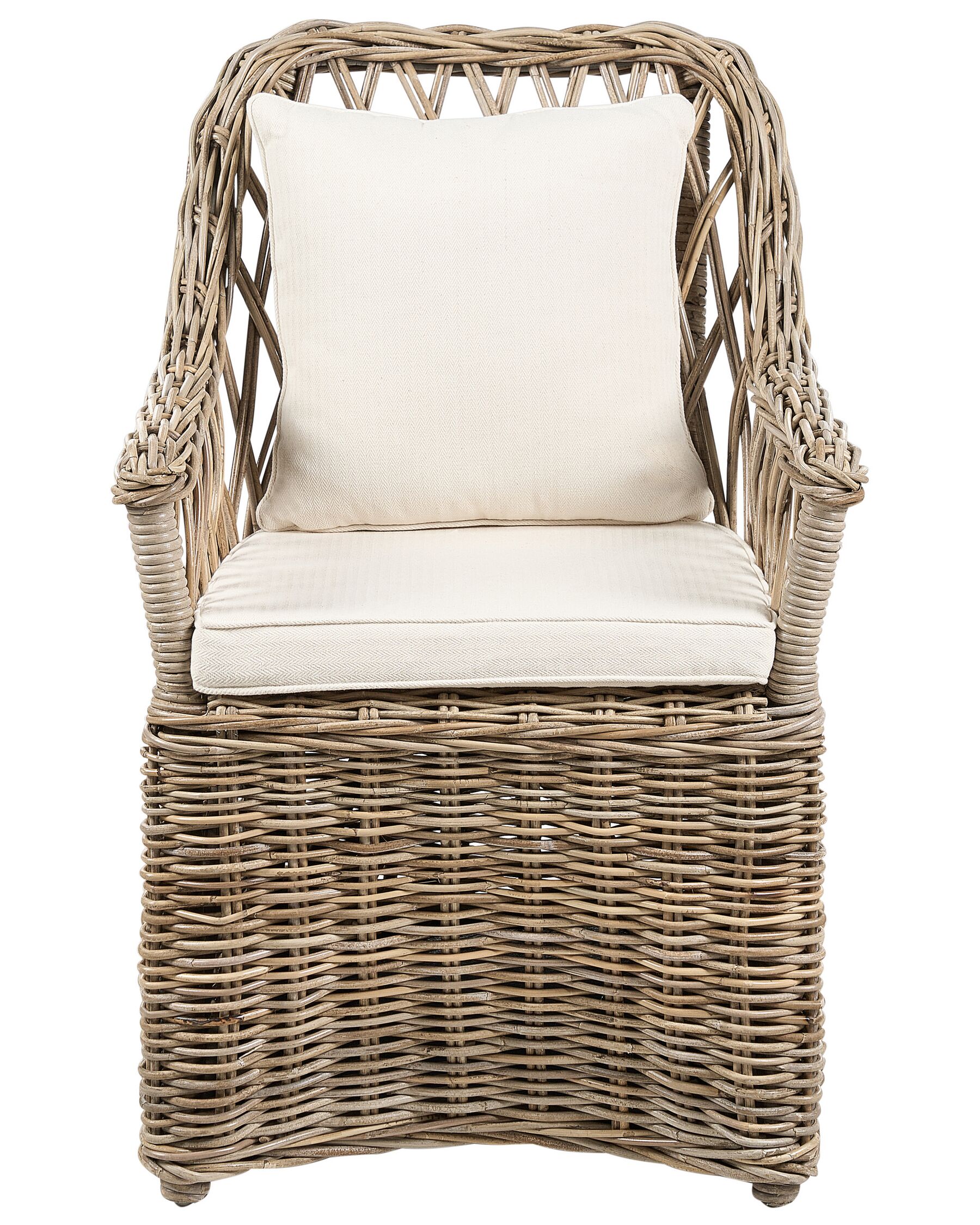 Set of 2 Rattan Garden Chairs Natural MAROS II