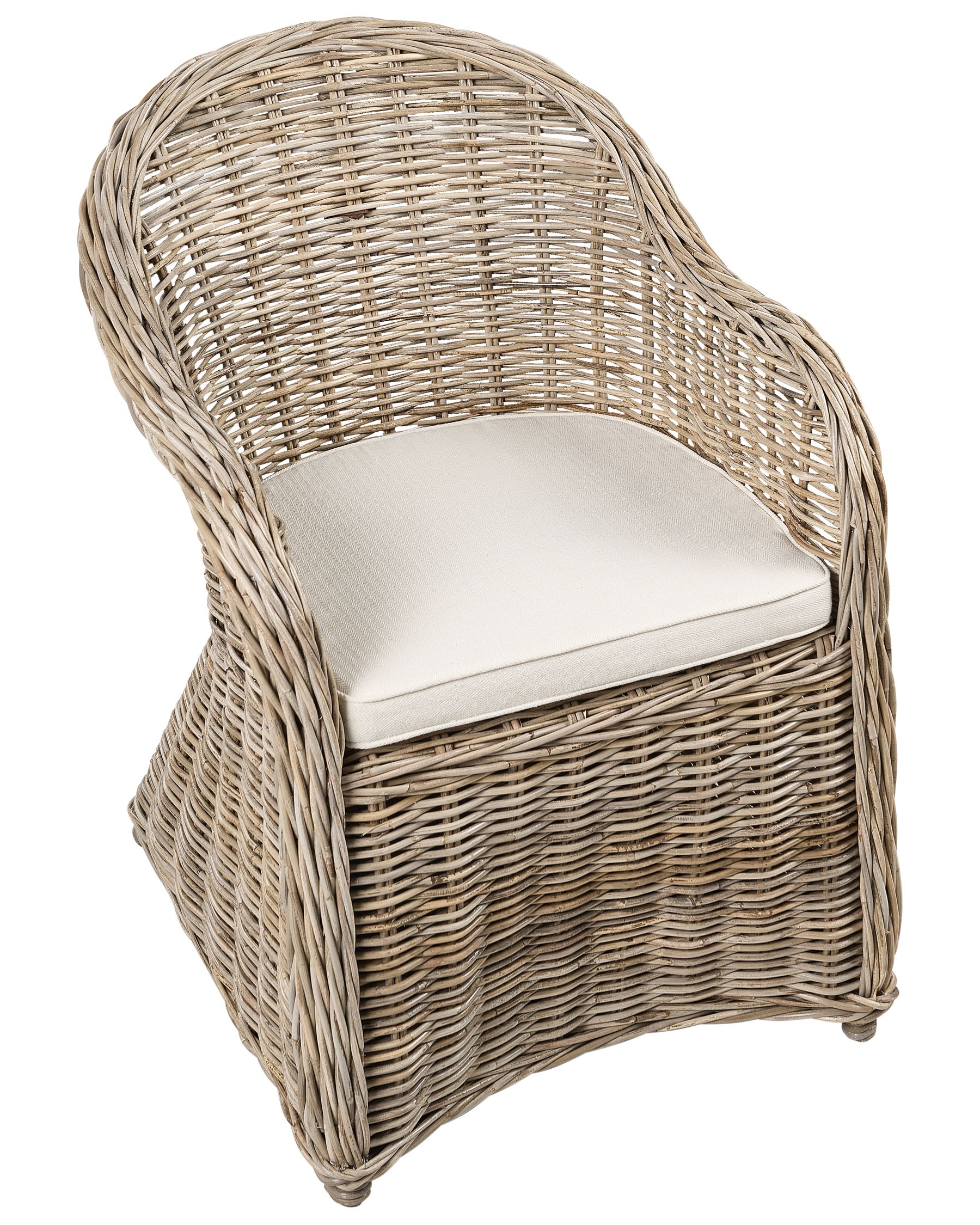 Set of 2 Garden Armchairs with Cushions SUSUA II Rattan Natural