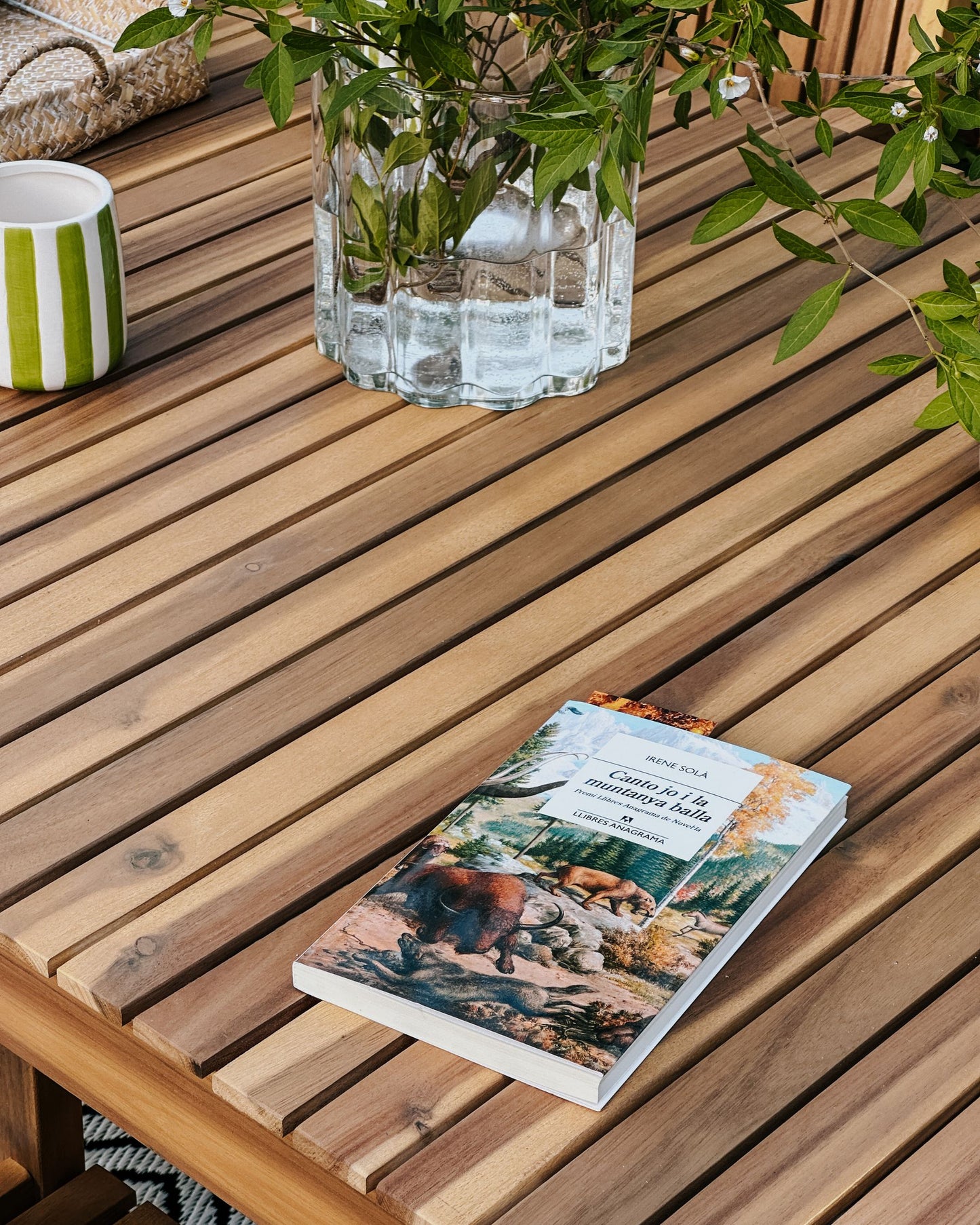 Garden Dining Set with Trolley 6 Seater SASSARI II Certified Acacia Wood Light Brown