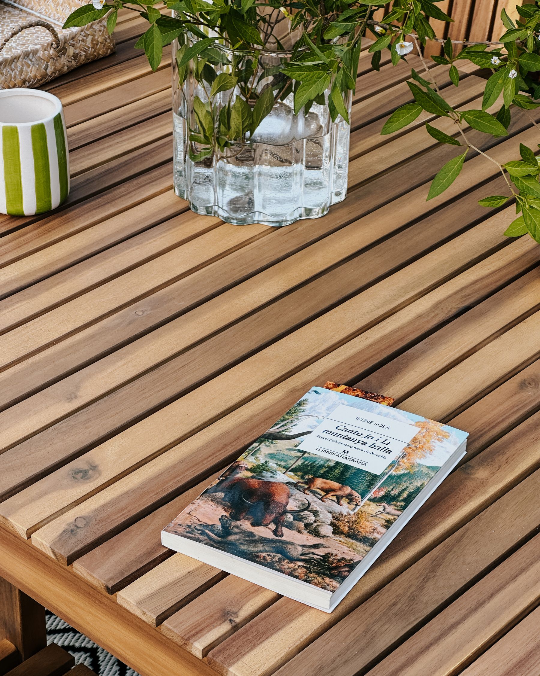 Garden Dining Set with Trolley 6 Seater SASSARI II Certified Acacia Wood Light Brown