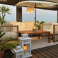 Garden Lounge Set with Table 4 Seater ANTRIA Acacia Wood Beige