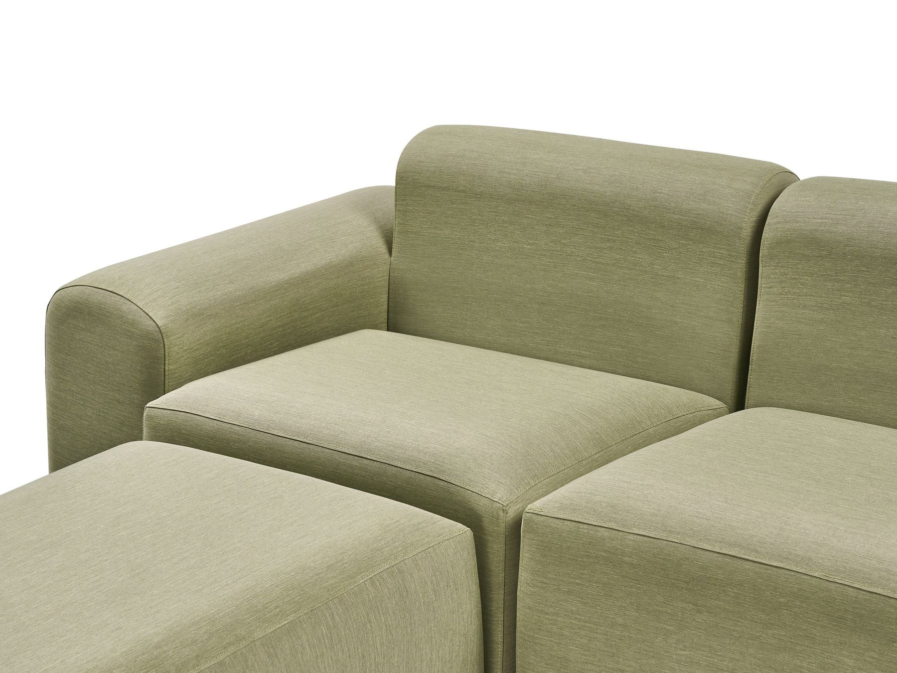 Garden Sofa with Ottoman 7 Seater BATTIFOLLO Modular Olive Green