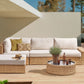 Garden Corner Sofa with Table 4 Seater OLIVERI Right Hand PE Rattan Beige