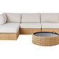 Garden Corner Sofa with Table 4 Seater OLIVERI Right Hand PE Rattan Beige