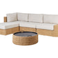 Garden Corner Sofa with Table 4 Seater OLIVERI Right Hand PE Rattan Beige