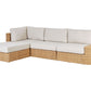 Garden Corner Sofa with Table 4 Seater OLIVERI Right Hand PE Rattan Beige