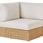 Garden Corner Sofa with Table 4 Seater OLIVERI Right Hand PE Rattan Beige