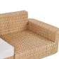 Garden Corner Sofa with Table 4 Seater OLIVERI Right Hand PE Rattan Beige