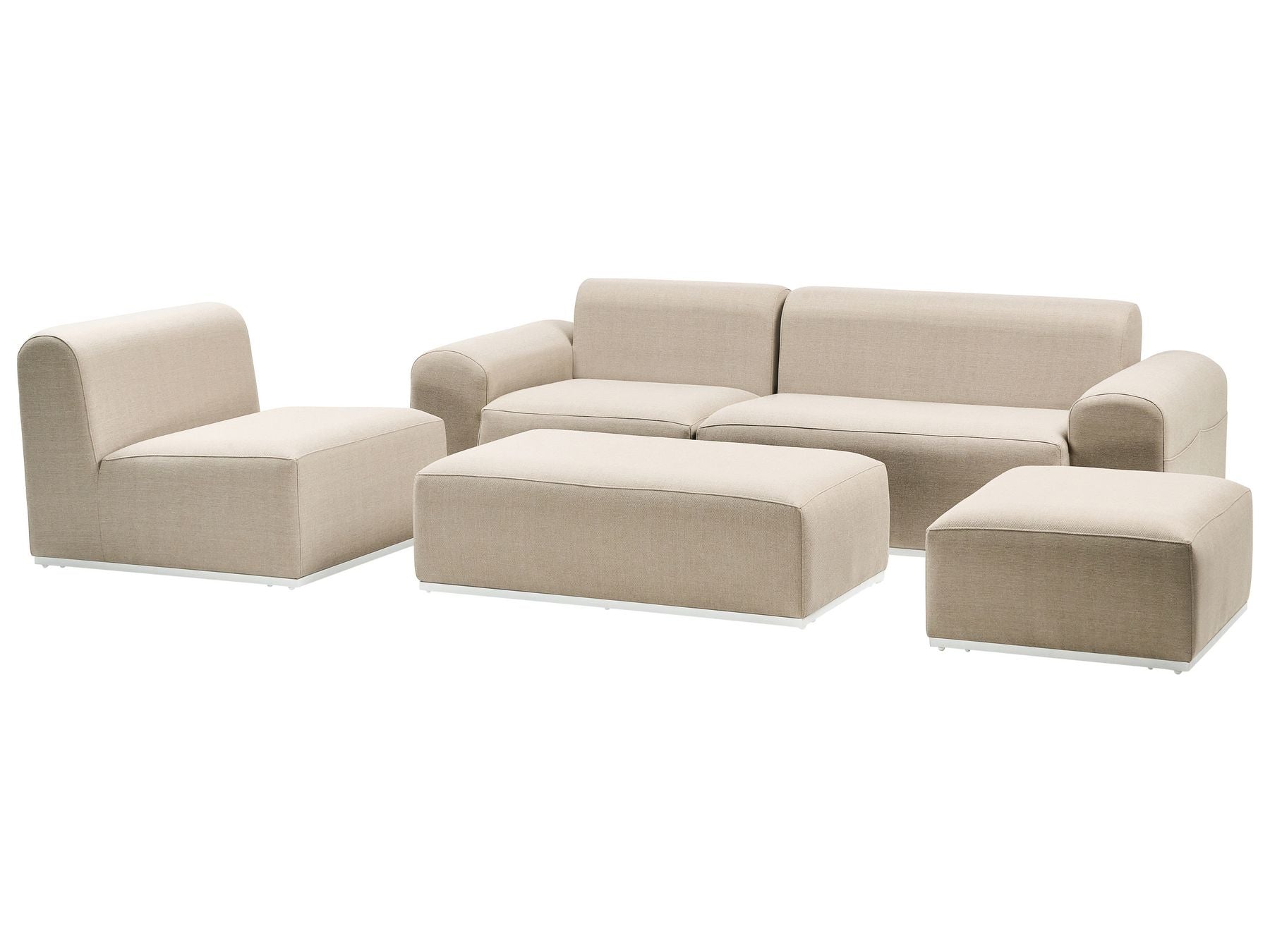 Garden Sofa with Ottoman 7 Seater BATTIFOLLO Modular Beige