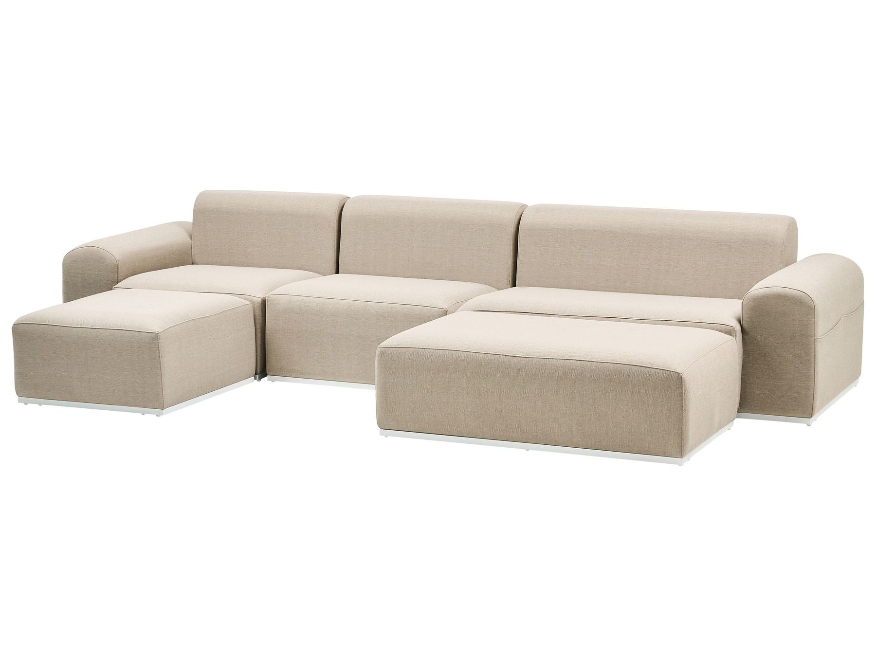 Garden Sofa with Ottoman 7 Seater BATTIFOLLO Modular Beige