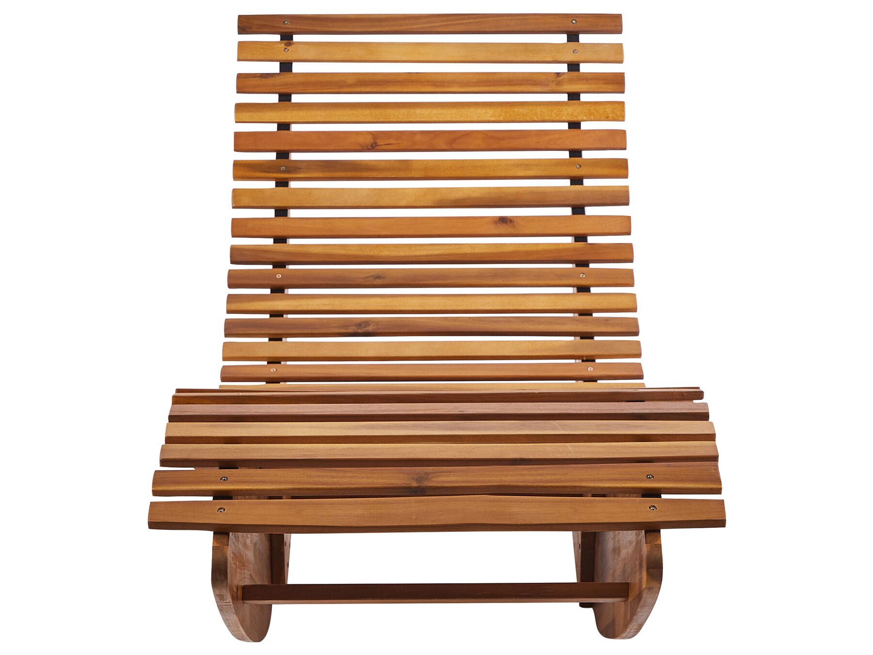 Acacia Wood Garden Sun Lounger Light with Cushion Blue BRESCIA II