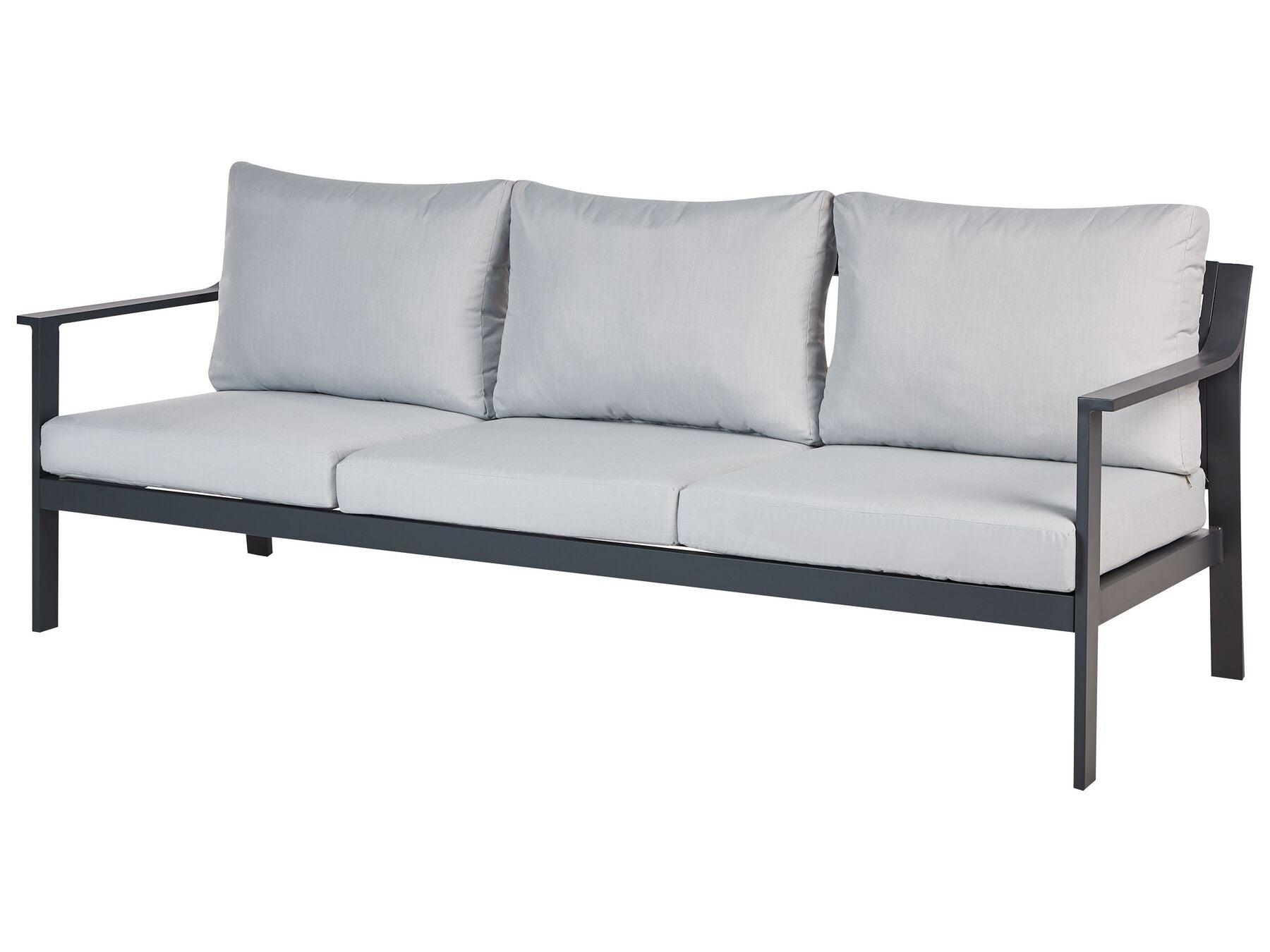 Garden Sofa 3 Seater KIATO Metal Light Grey