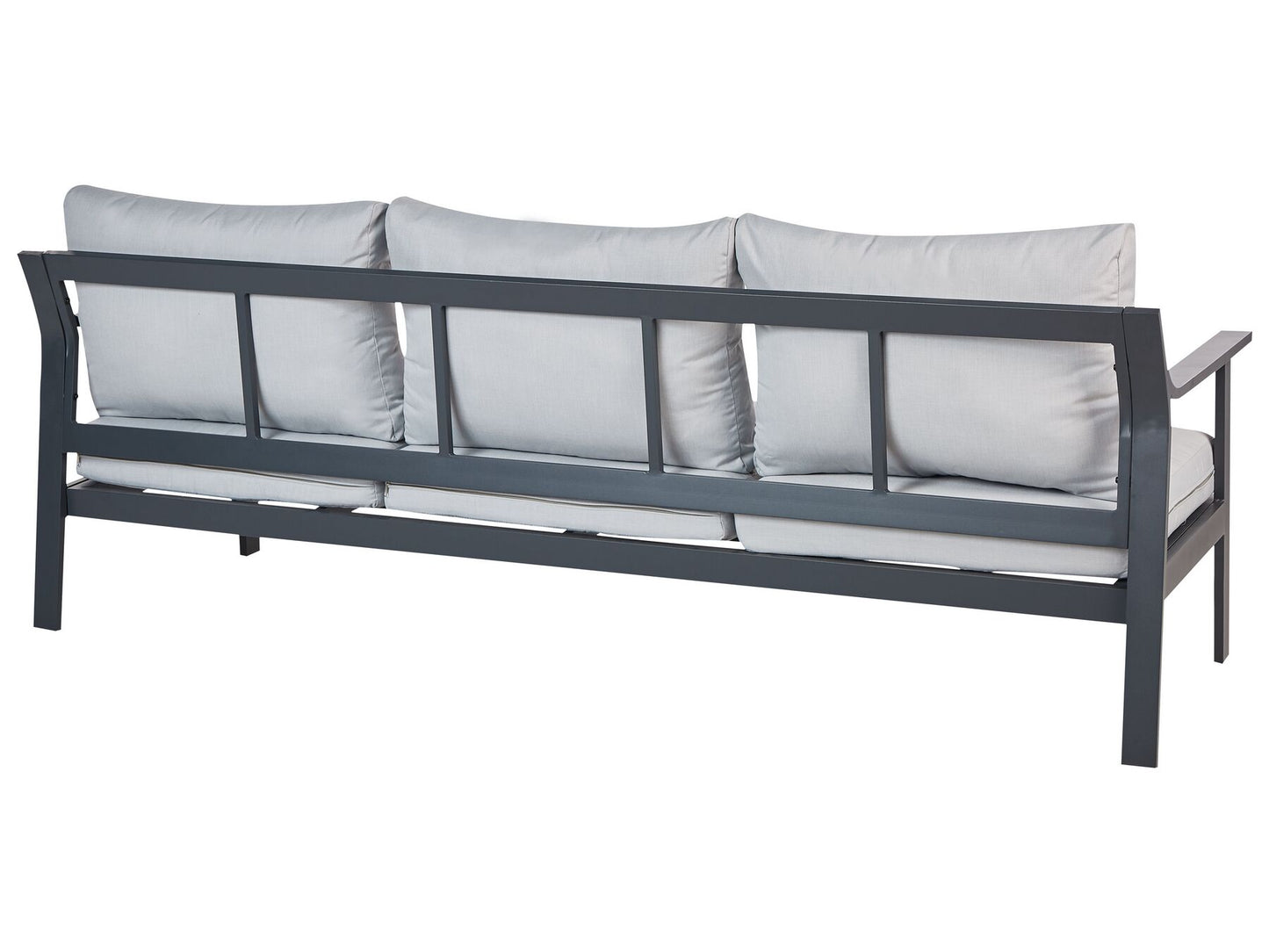 Garden Sofa 3 Seater KIATO Metal Light Grey