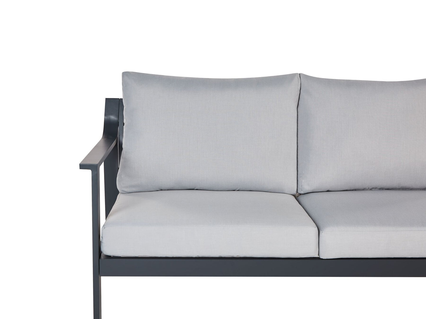 Garden Sofa 3 Seater KIATO Metal Light Grey