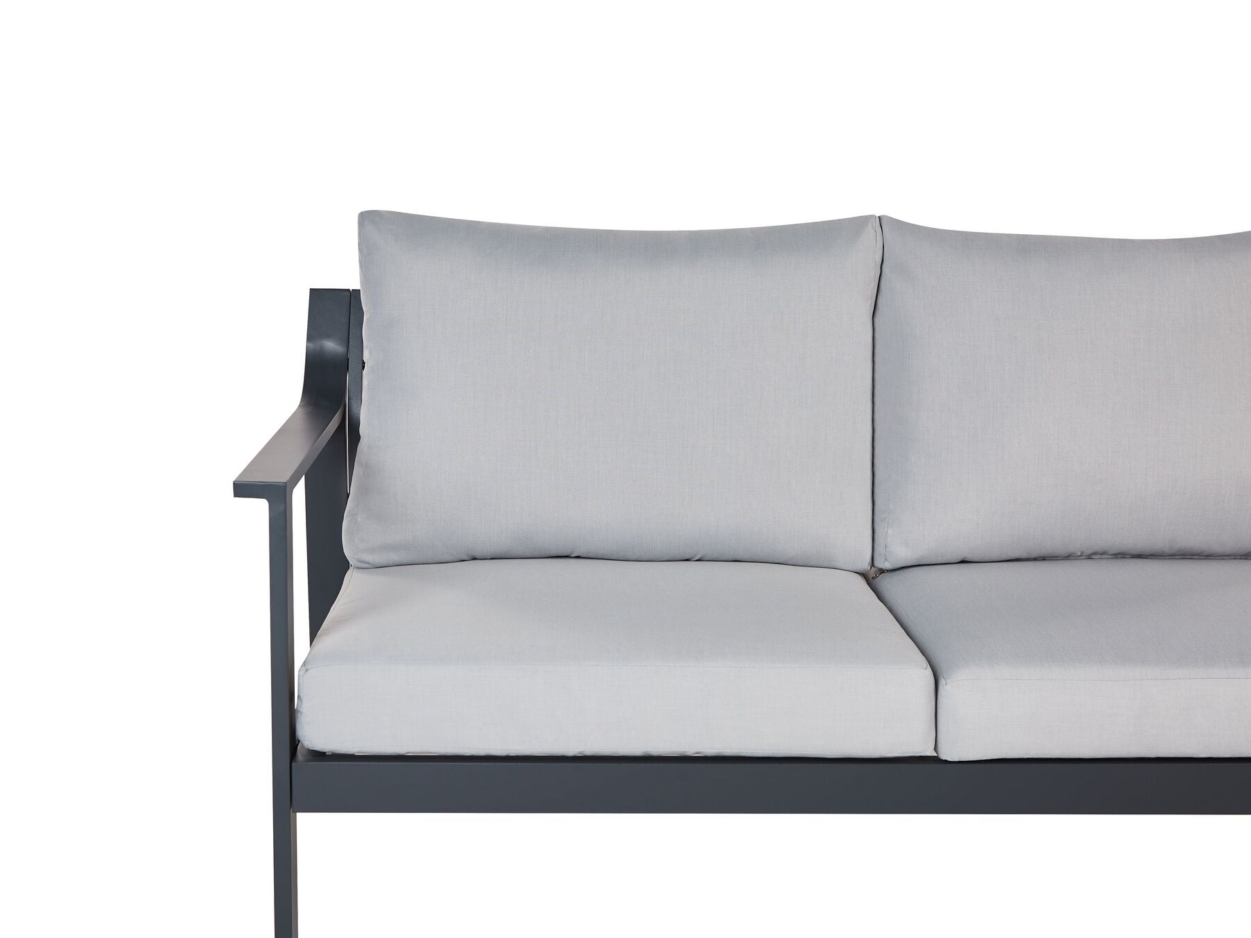 Garden Sofa 3 Seater KIATO Metal Light Grey