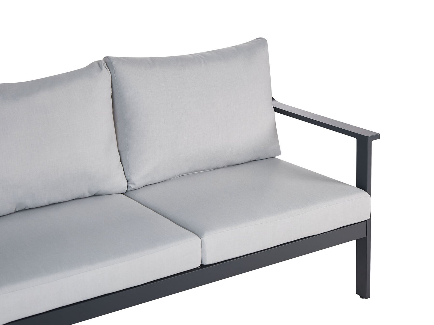Garden Sofa 3 Seater KIATO Metal Light Grey