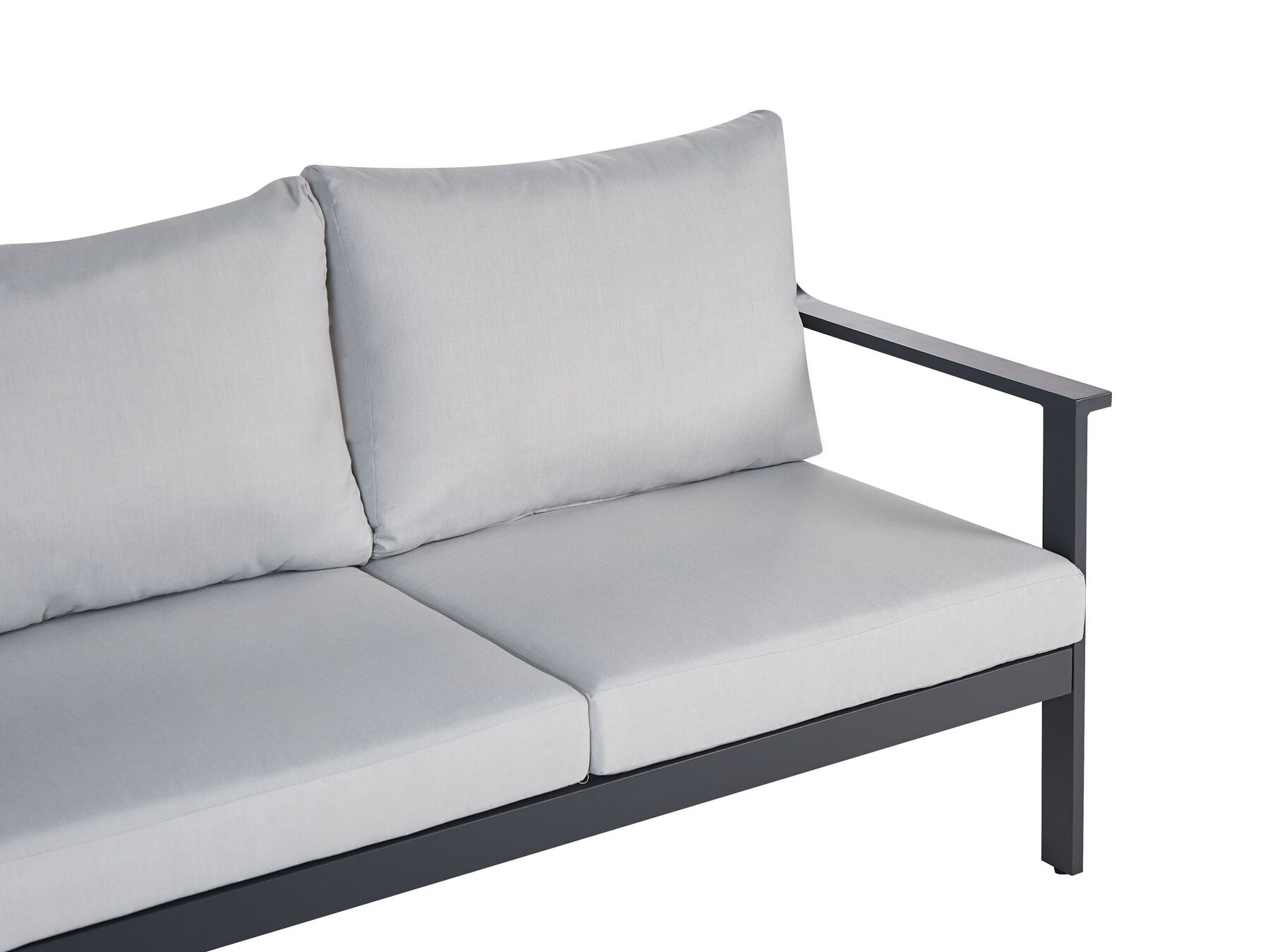 Garden Sofa 3 Seater KIATO Metal Light Grey