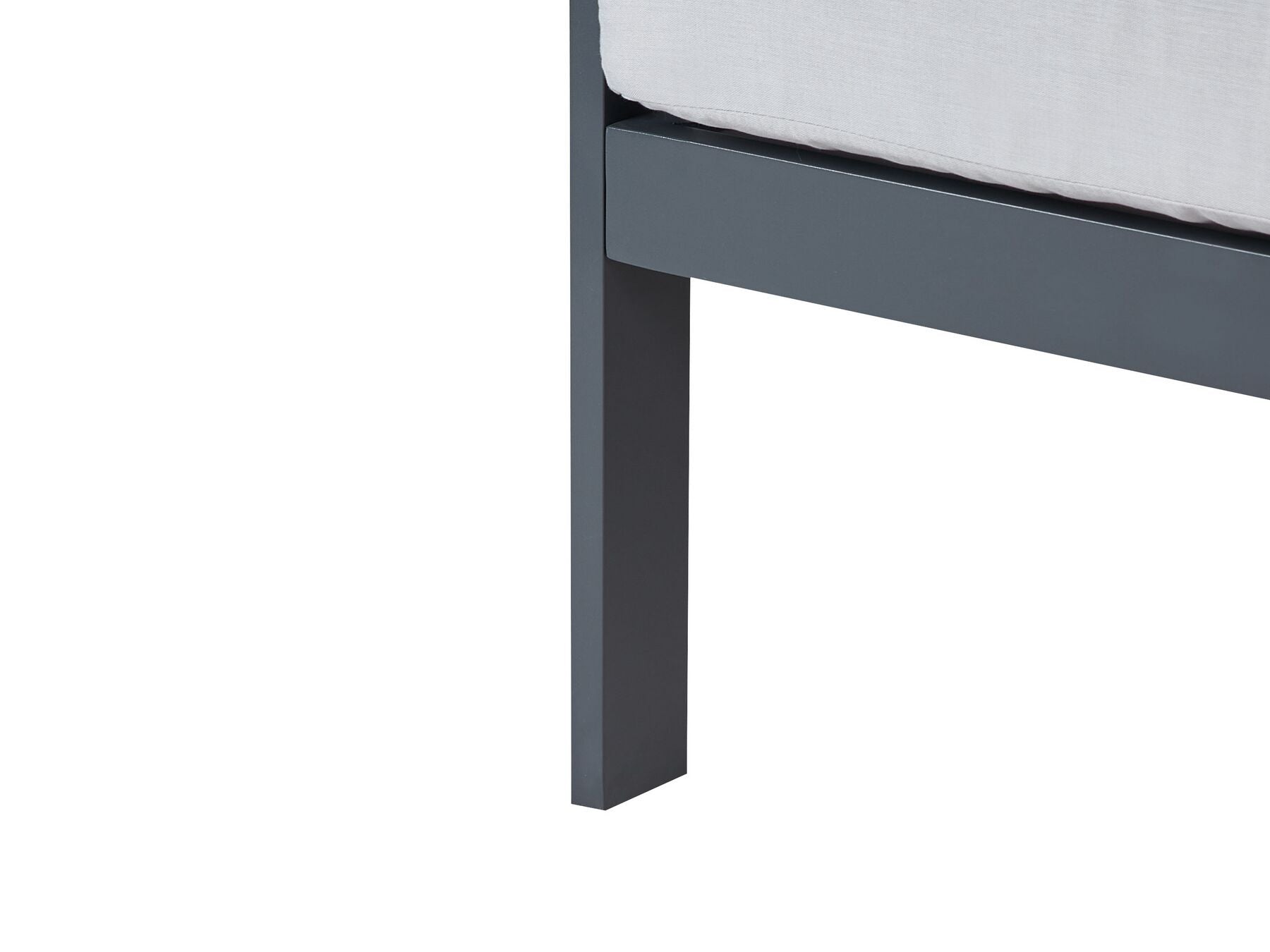 Garden Sofa 3 Seater KIATO Metal Light Grey