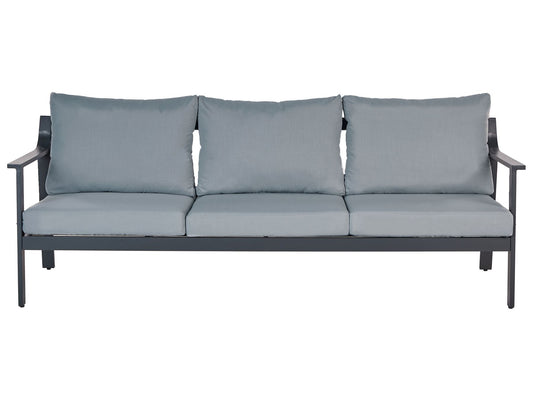 Garden Sofa 3 Seater KIATO Metal Dark Grey