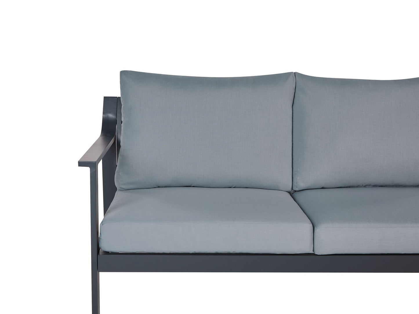 Garden Sofa 3 Seater KIATO Metal Dark Grey