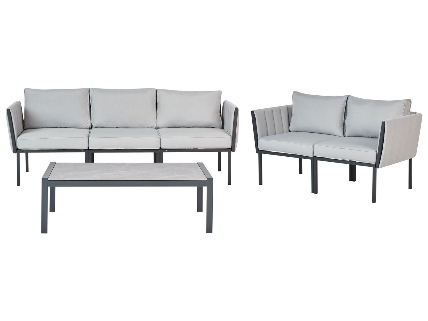 Garden Lounge Set with Table 5 Seater SKALA Metal Light Grey