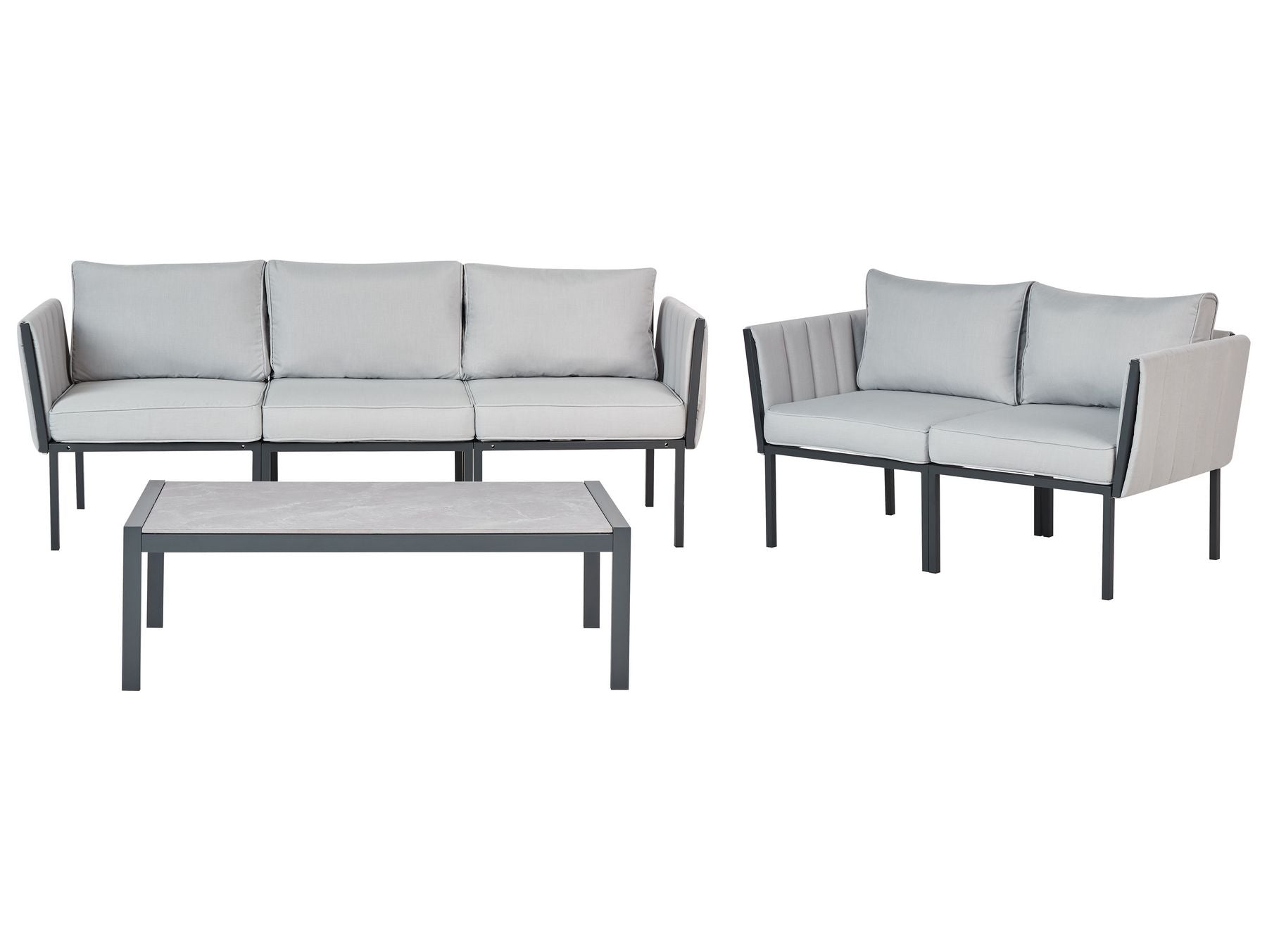 Garden Lounge Set with Table 5 Seater SKALA Metal Light Grey