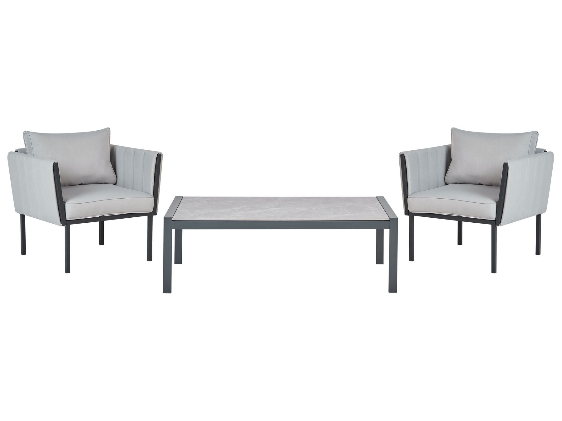 Garden Lounge Set with Table 5 Seater SKALA Metal Light Grey