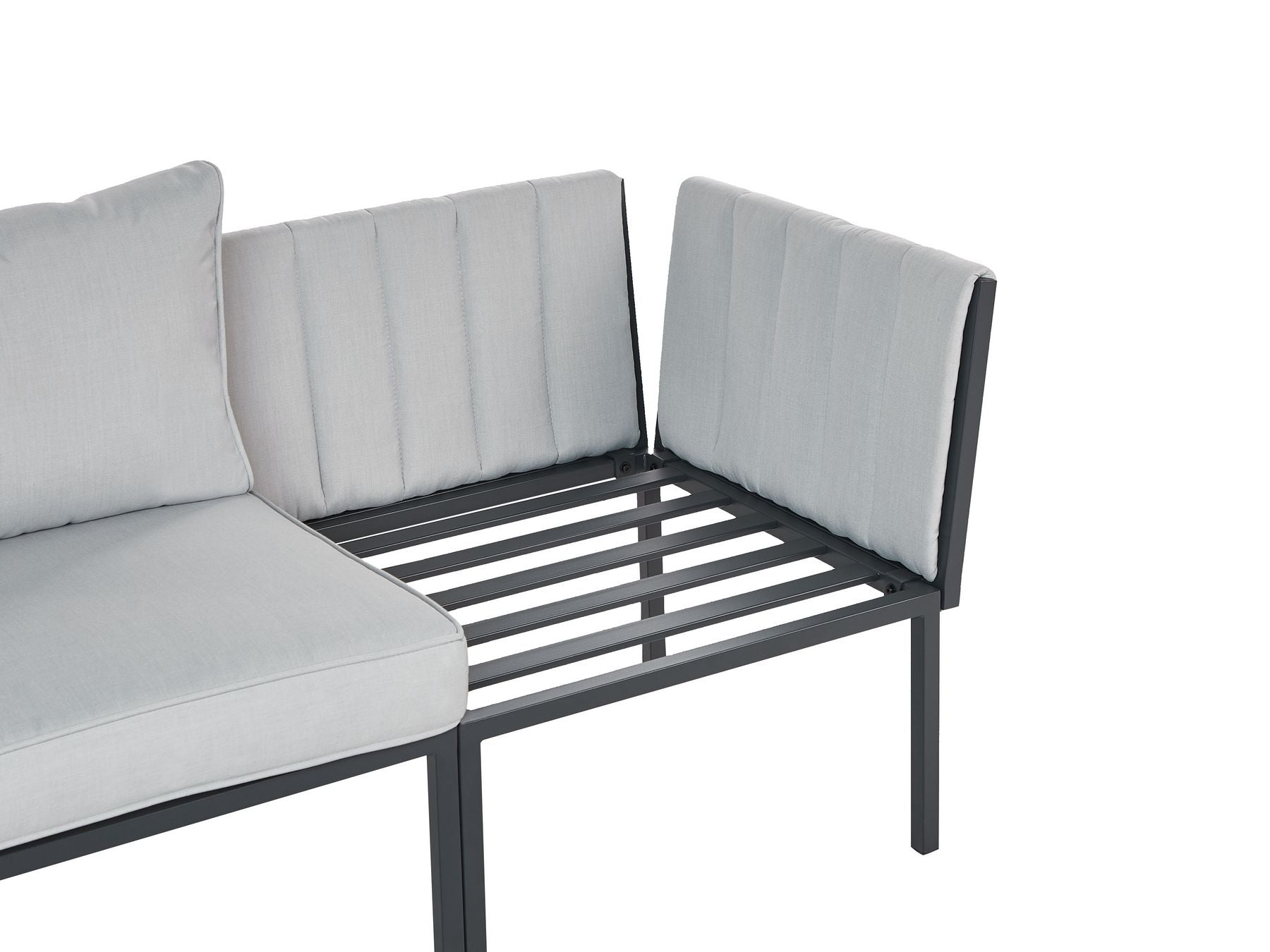 Garden Lounge Set with Table 5 Seater SKALA Metal Light Grey