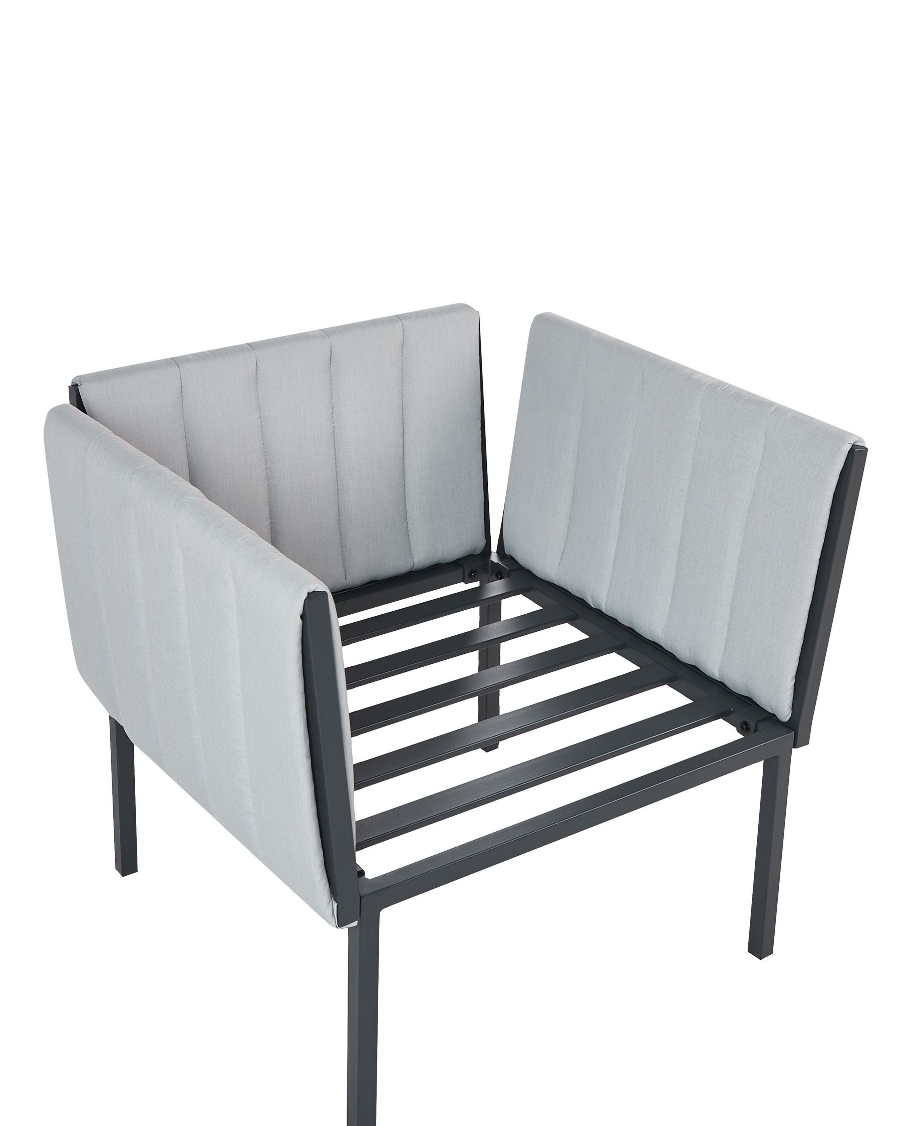 Garden Lounge Set with Table 5 Seater SKALA Metal Light Grey
