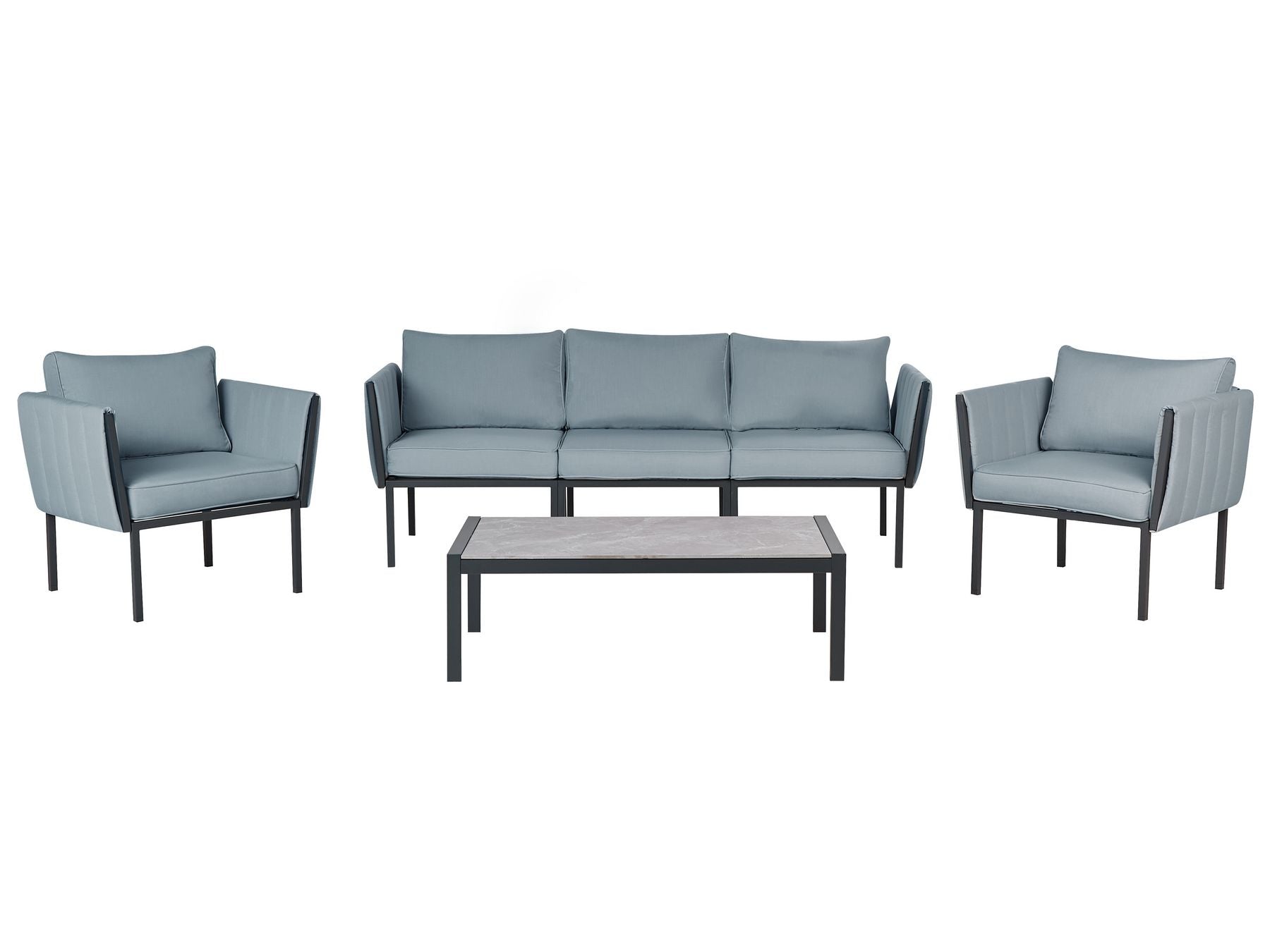 Garden Lounge Set with Table 5 Seater SKALA Metal Dark Grey