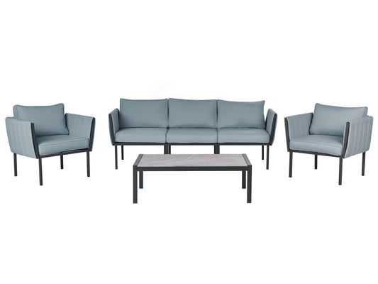 Garden Lounge Set with Table 5 Seater SKALA Metal Dark Grey