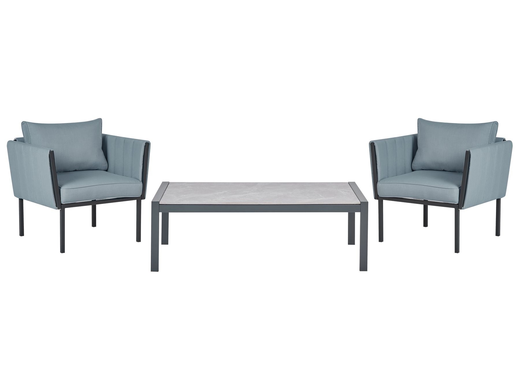 Garden Lounge Set with Table 5 Seater SKALA Metal Dark Grey