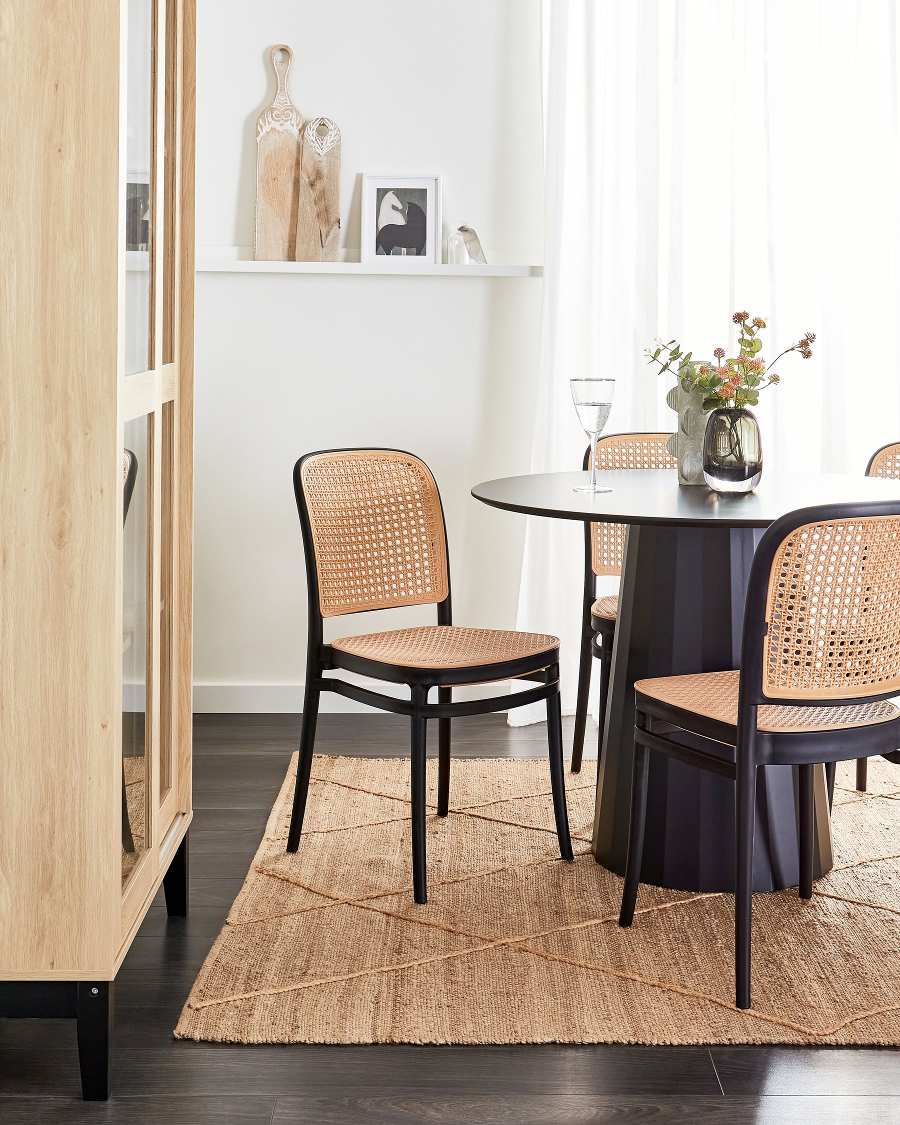 Set of 4 Dining Chairs PLOSE Beige