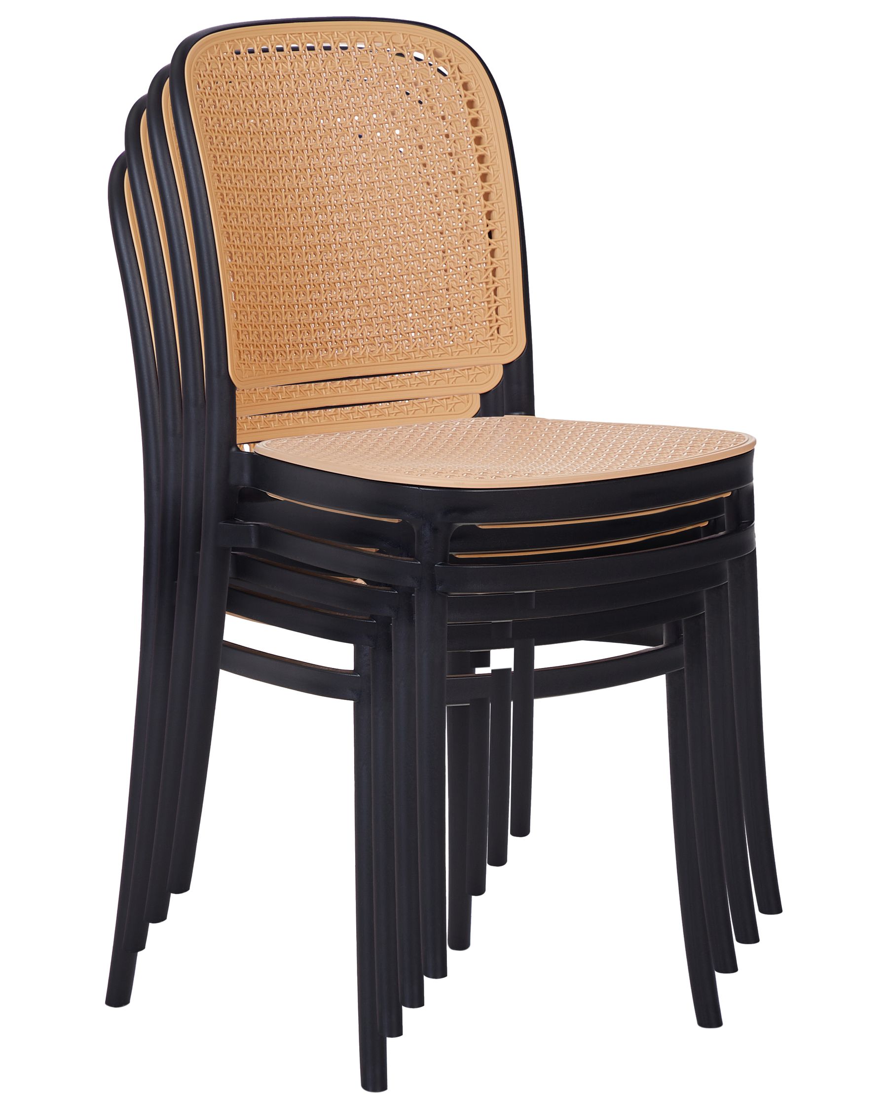 Set of 4 Dining Chairs PLOSE Beige