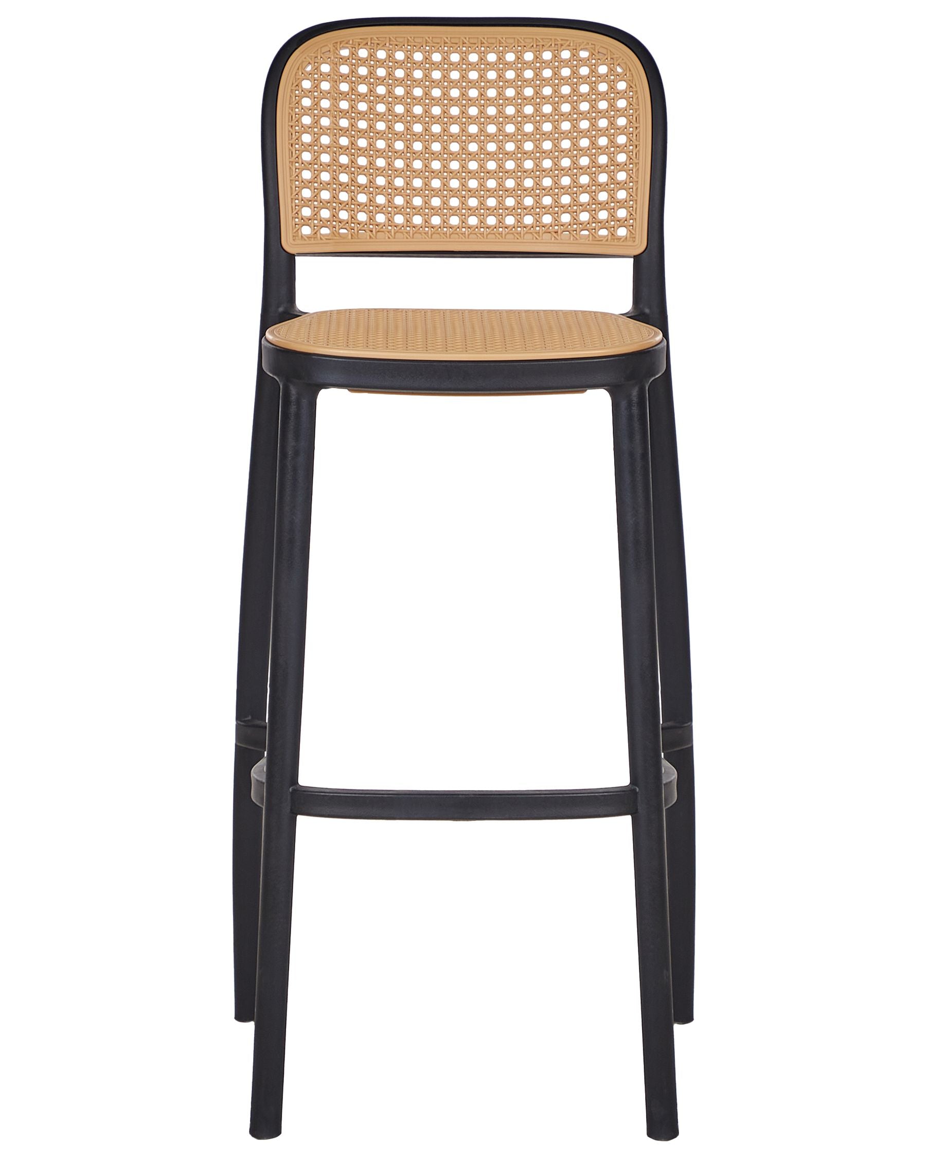 Set of 4 Bar Chairs PLOSE Synthetic Material Beige