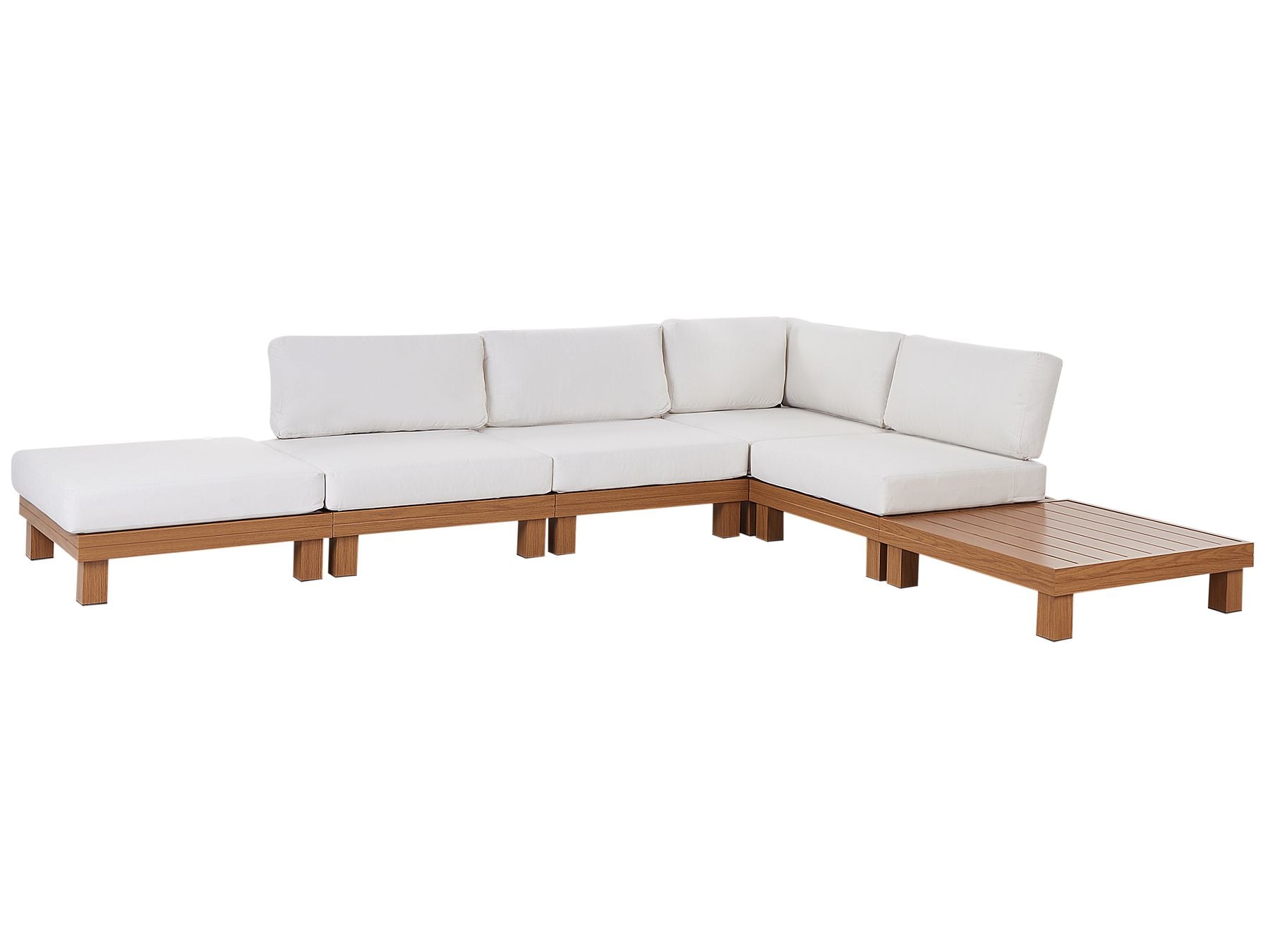 Garden Corner Sofa with Table 5 Seater SANZA Left Hand Modular Metal White